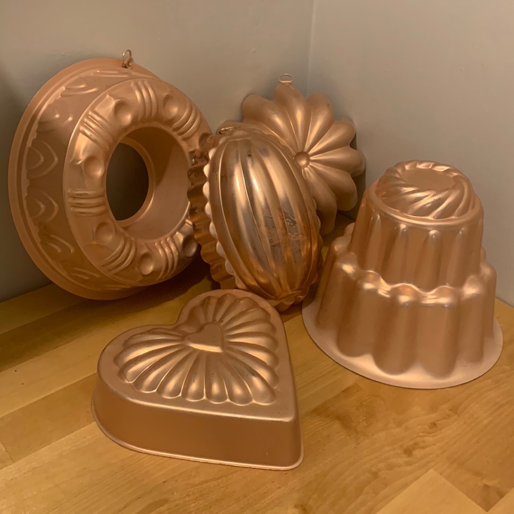 Vintage Jello Molds - collection of 5 molds - great for kitchen wall decor